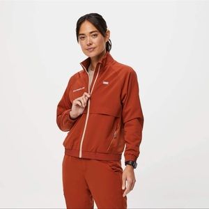 Figs Sydney Performance Scrub Jacket AUBURN NEW Womens Small